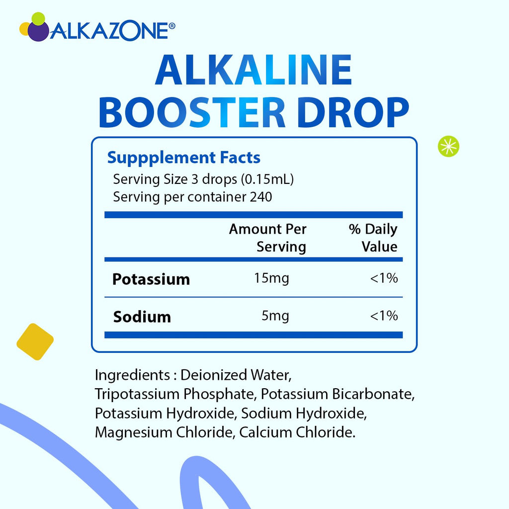 ALKAZONE Gotas Alcalinas - Potenciador de Agua Alcalina 1.25 oz (2 Paquetes)