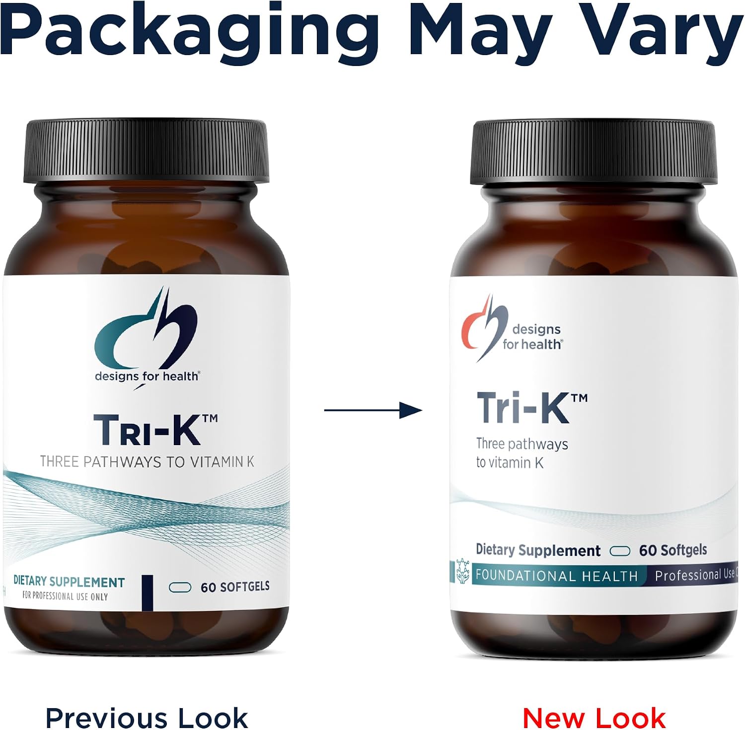 Designs for Health TRI-K - Tres Formas de Vitamina K + GG, Alta Potencia - 2000mcg Vitamina K1, 500mcg K2 MK-4 - Sin OGM + Sin Gluten (60 Cápsulas Blandas)