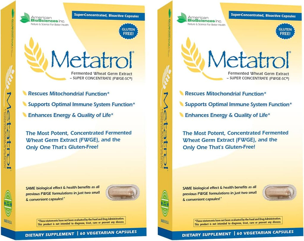 American BioSciences Metatrol - Lote de 2 Cajas - Extracto Fermentado de Germen de Trigo Superconcentrado, 60 Cápsulas