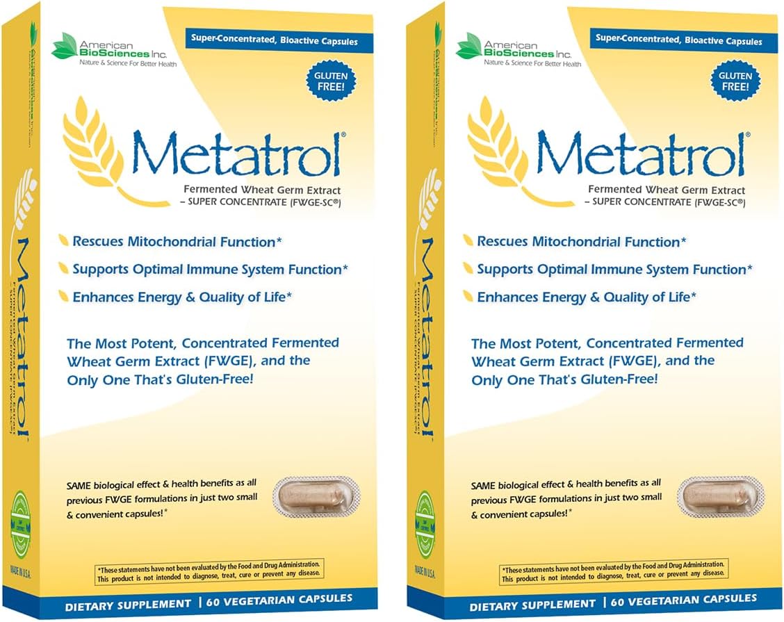 American BioSciences Metatrol - Lote de 2 Cajas - Extracto Fermentado de Germen de Trigo Superconcentrado, 60 Cápsulas