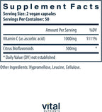 Vital Nutrients Vitamina C con Bioflavonoides - 1000 mg + 500 mg, 100 cápsulas