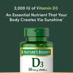 Nature's Bounty Vitamina D3 2000 IU – 240 Cápsulas Blandas de Liberación Rápida