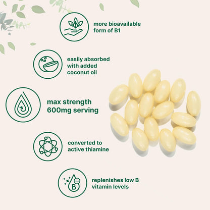 Vitamina B1 Benfotiamina 600mg por dosis, – Contribuye al funcionamiento normal del corazón. – Image 4