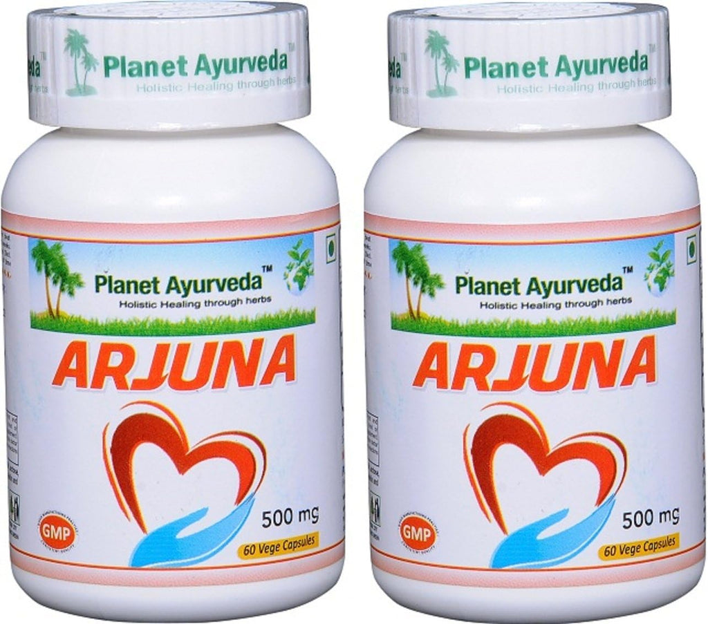 Planet Ayurveda Arjuna, 500mg Cápsulas Veganas - Pack de 2 Frascos
