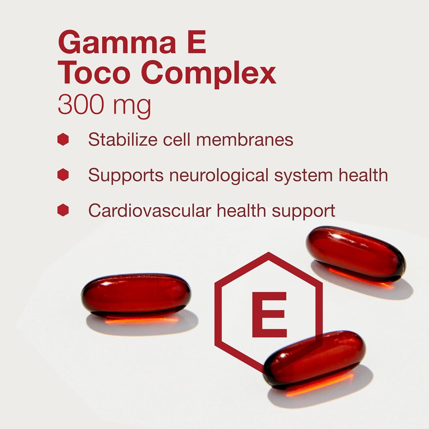 Gamma E Toco Complex - Vitamina E 300mg con Tocotrienoles - 90 Cápsulas Blandas