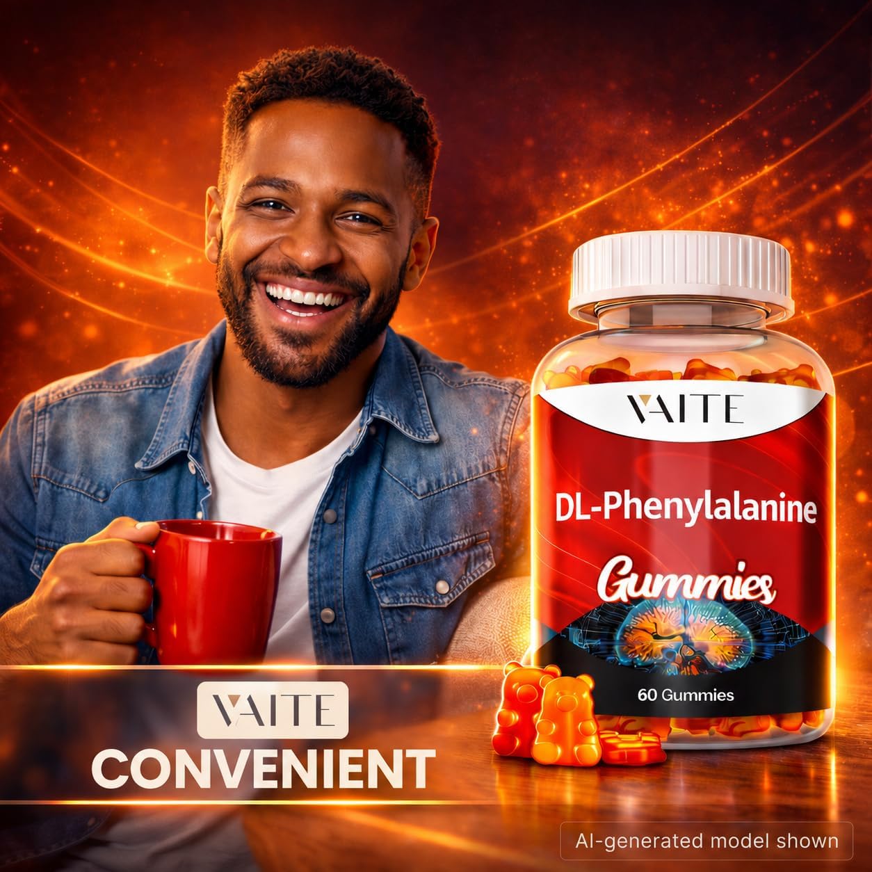 DLPA: DL-Phenylalanine 1000 mg – 60 Gominolas – Fórmula Avanzada de Fenilalanina – No GMO, Sin Gluten