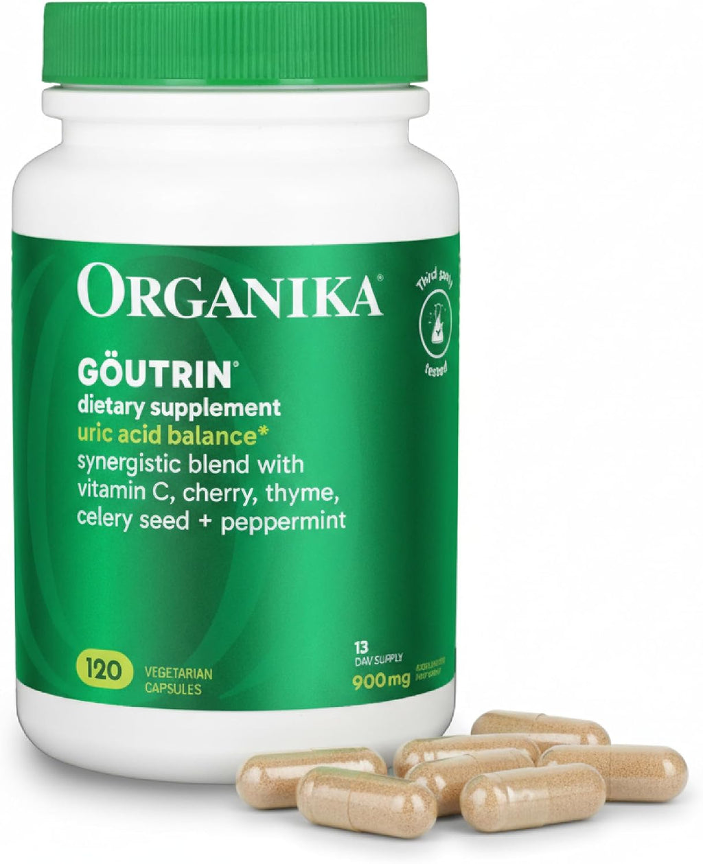 Organika Goutrin Uric Acid Flush - Complemento alimenticio para el bienestar articular (120 cápsulas)