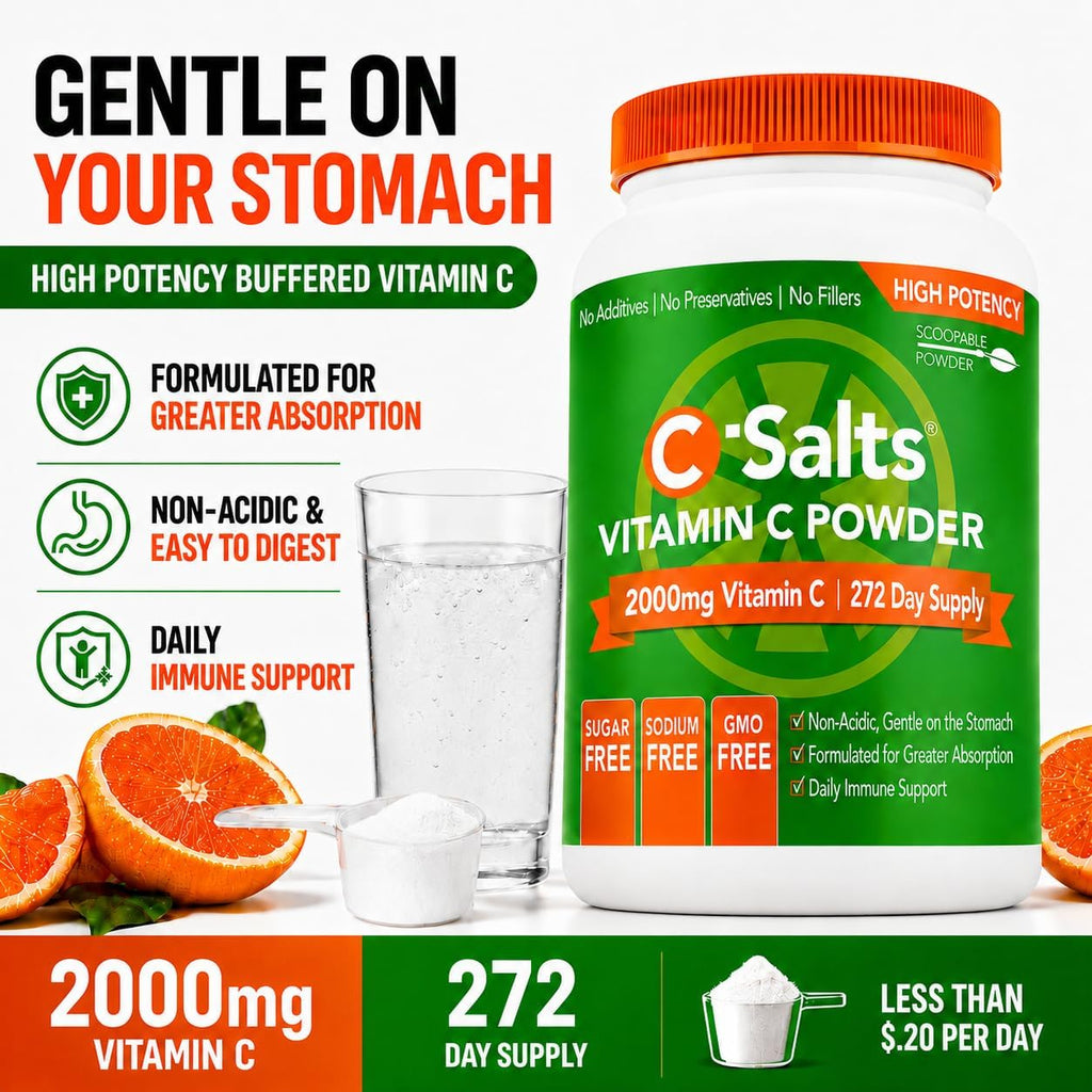 C-Salts Vitamina C en Polvo Bufferizada - 26 oz (735 g) - 272 Porciones