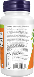 NOW Foods, Pasiflora (Passiflora incarnata) 350 mg, 90 Cápsulas Veganas