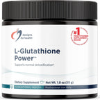 Designs for Health L-Glutathione Power 1000mg - Polvo de Glutatión Reducido para Apoyo Antioxidante y Desintoxicación (50 porciones)