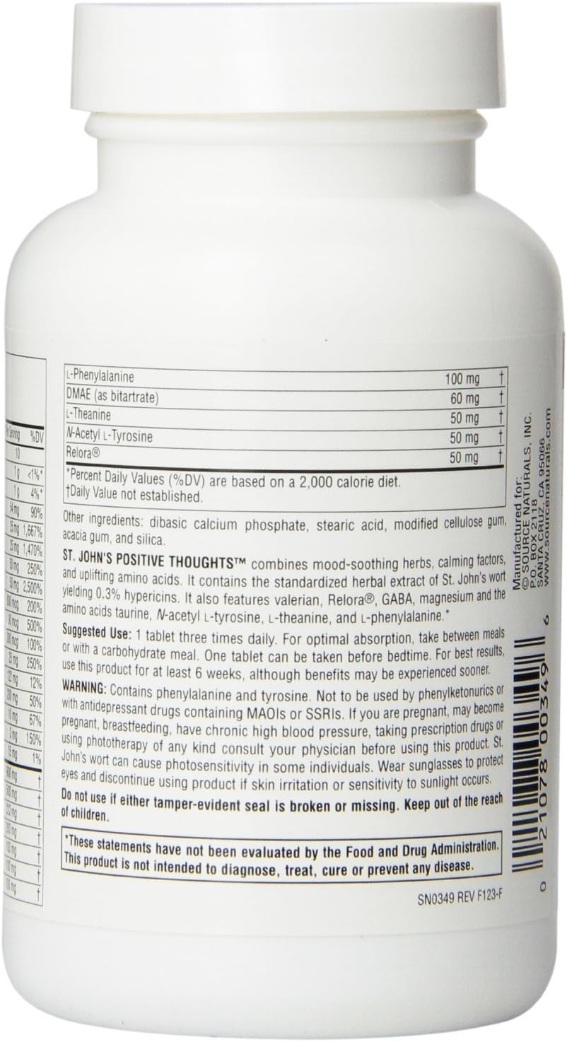 Source Naturals Positive Thoughts Herbal Supplement - 90 Comprimidos (Pack de 2)