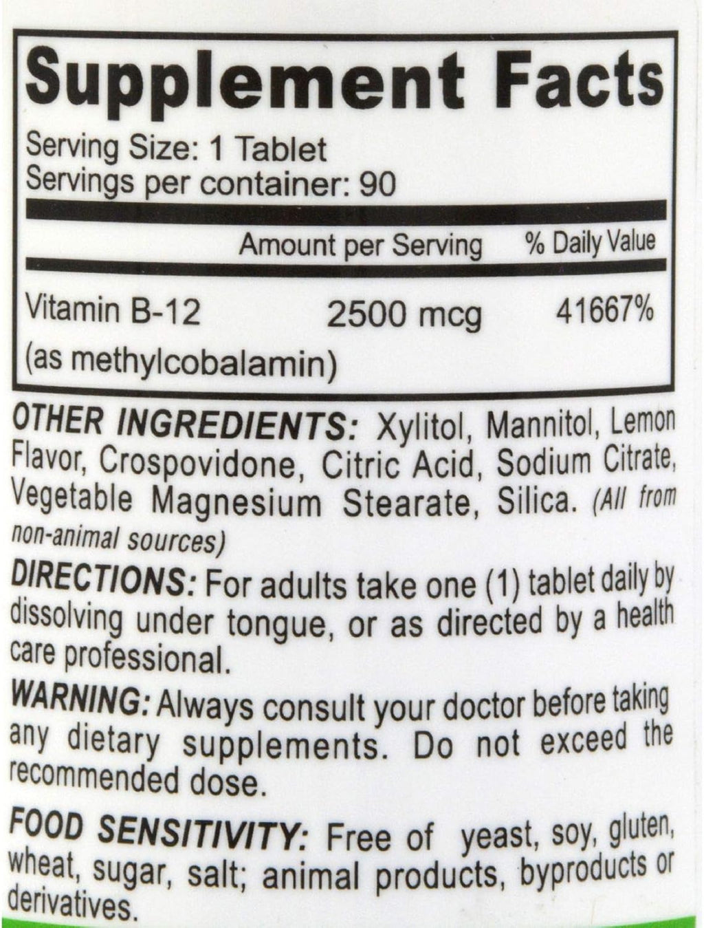 Deva Vegan Vitamins Vitamina B12 Sublingual 2500 mcg - 90 Comprimidos - Metilcobalamina Bioactiva