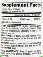 Deva Vegan Vitamins Vitamina B12 Sublingual 2500 mcg - 90 Comprimidos - Metilcobalamina Bioactiva