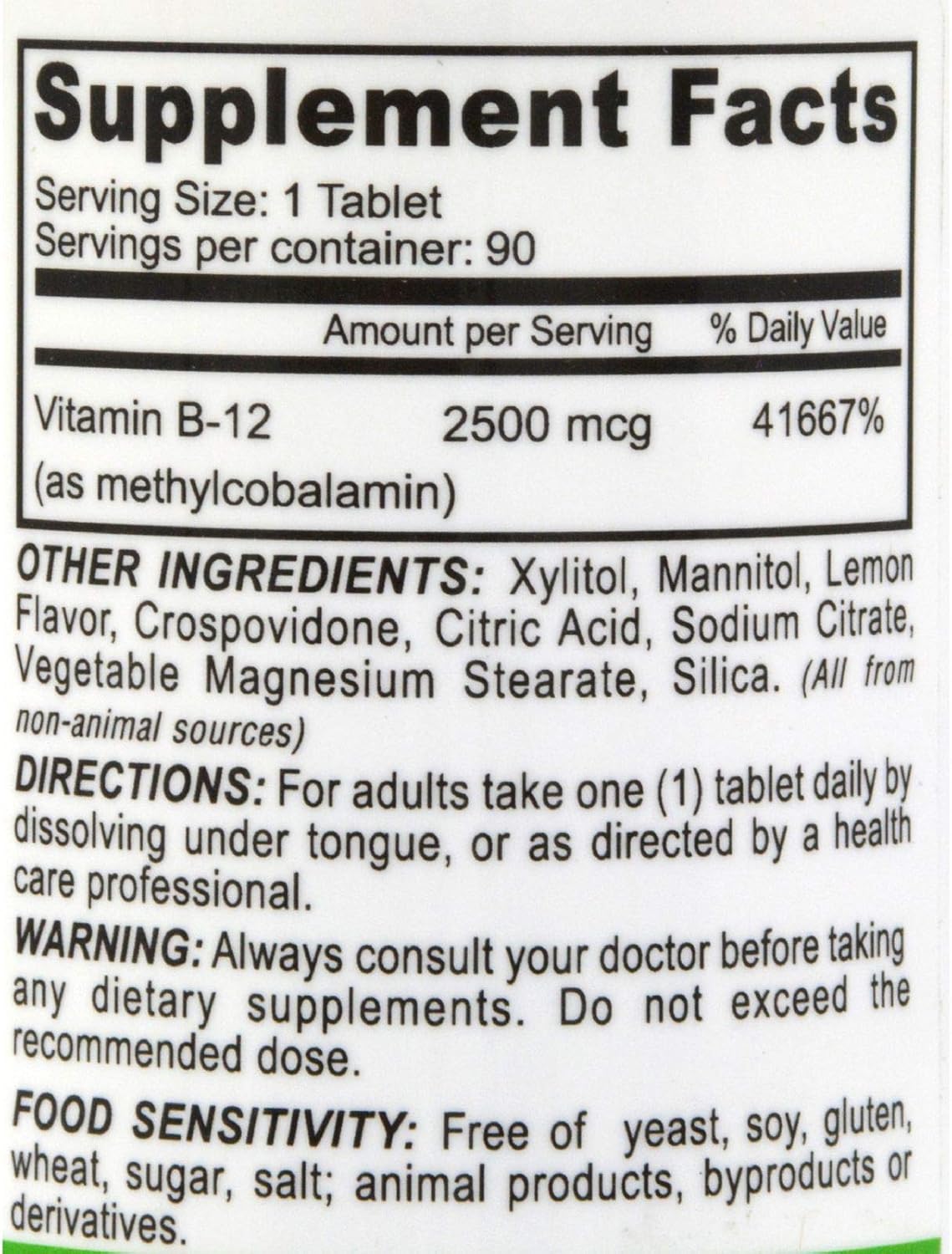 Deva Vegan Vitamins Vitamina B12 Sublingual 2500 mcg - 90 Comprimidos - Metilcobalamina Bioactiva