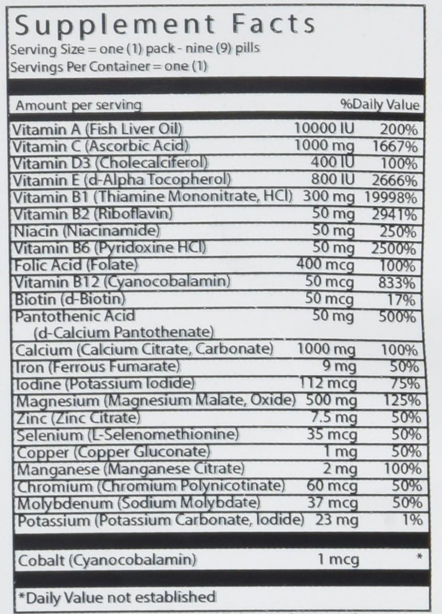Vital Bulk Daily Health Kit Packet Multivitamins & Mineral 30 Sobres