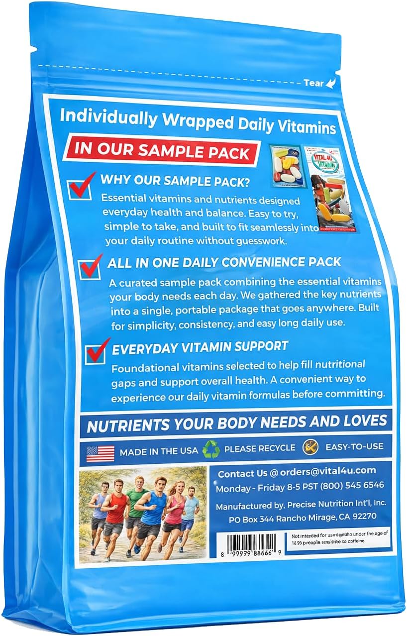 VITAL 4U Premium Daily Multivitamin for Men and Women - 30 Packets