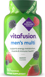 vitafusion Gomitas Multivitamínicas para Hombres Adultos, Sabor a Bayas, Suplemento con Vitaminas A, C, D, E, B6, B12, 150 unidades (75 días)