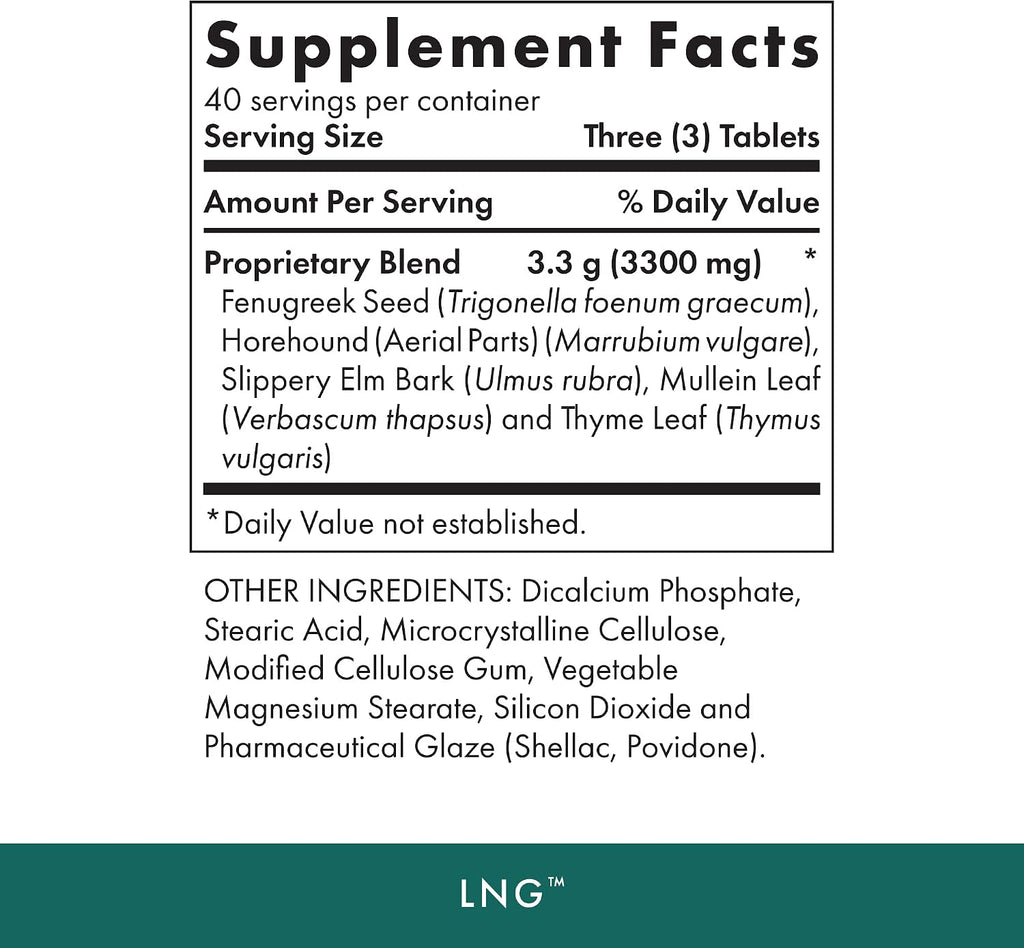 Michael's Health Naturopathic Programs LNG - 120 Comprimidos Vegetales - Hierbas para Pulmones y Respiratorio - Kosher