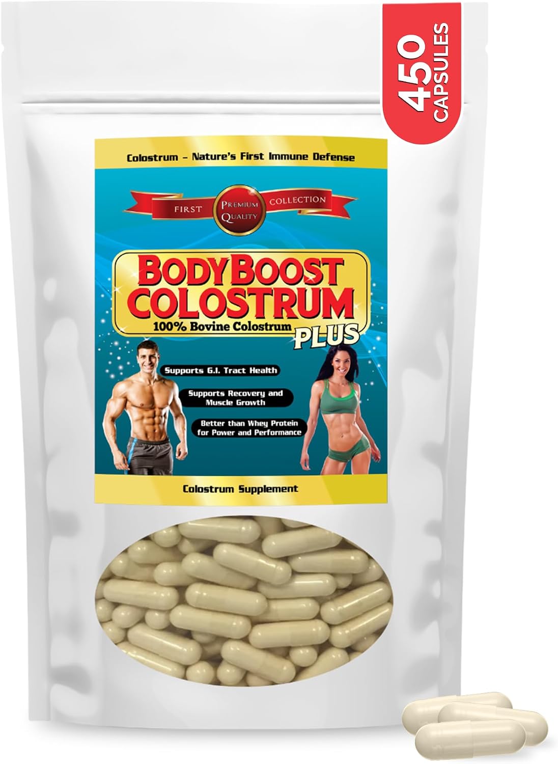 BodyBoost Calostro Bovino en Cápsulas - 100% Polvo de Calostro Bovino - 150 Cápsulas