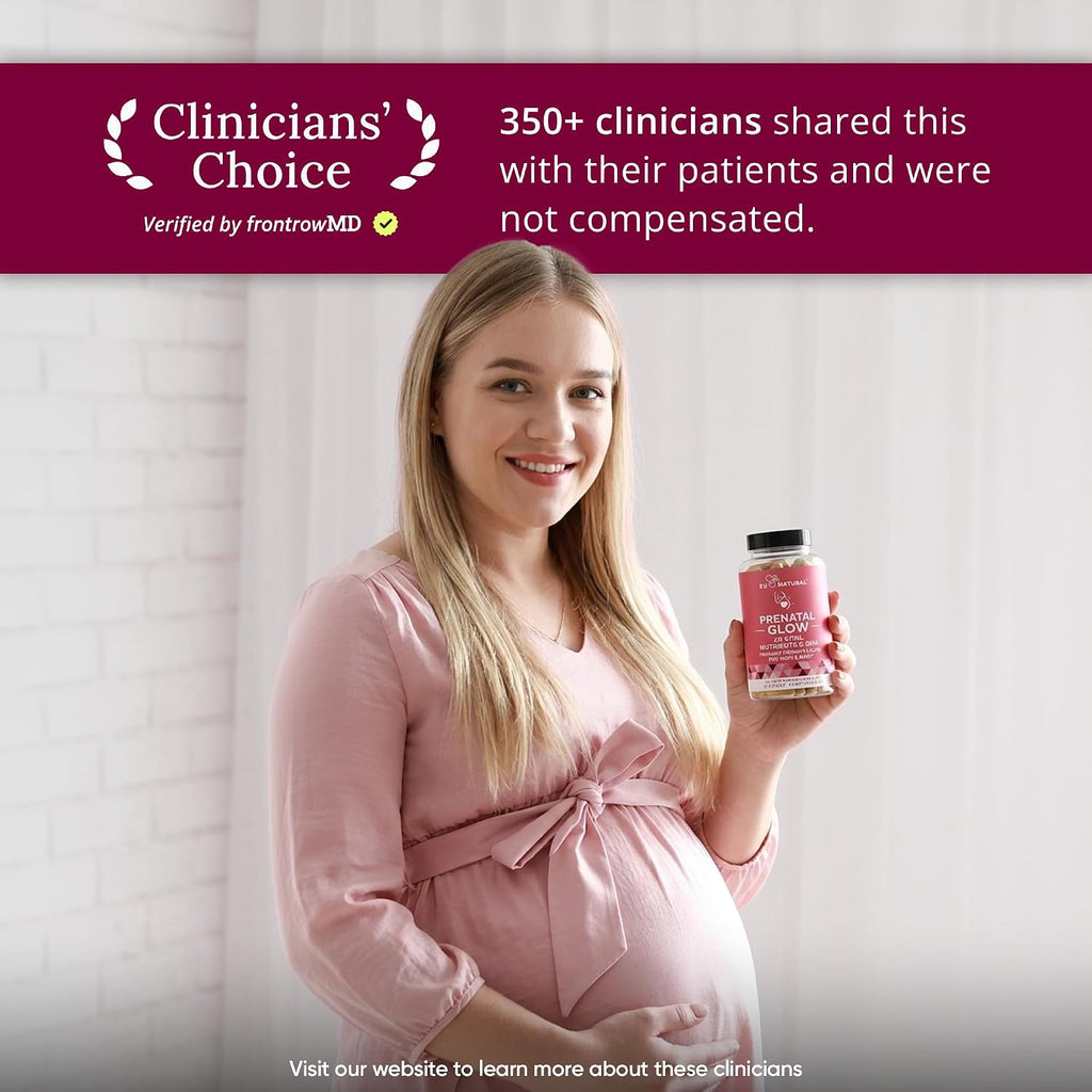 Eu Natural Glow Prenatal Vitamins - 20-en-1 Multivitamínico con Folato y DHA Vegano