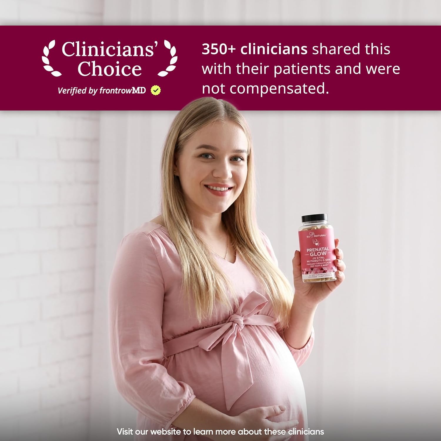 Eu Natural Glow Vitaminas Prenatales para Mujeres - Multivitamínico 20-en-1 con Folato y DHA Vegano - Apoya el Embarazo Saludable y el Desarrollo Fetal - 120 Cápsulas Vegetarianas