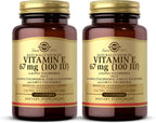 Solgar Vitamin E 67 mg (100 IU) - 100 Softgels, 2 Pack - 200 Total Servings