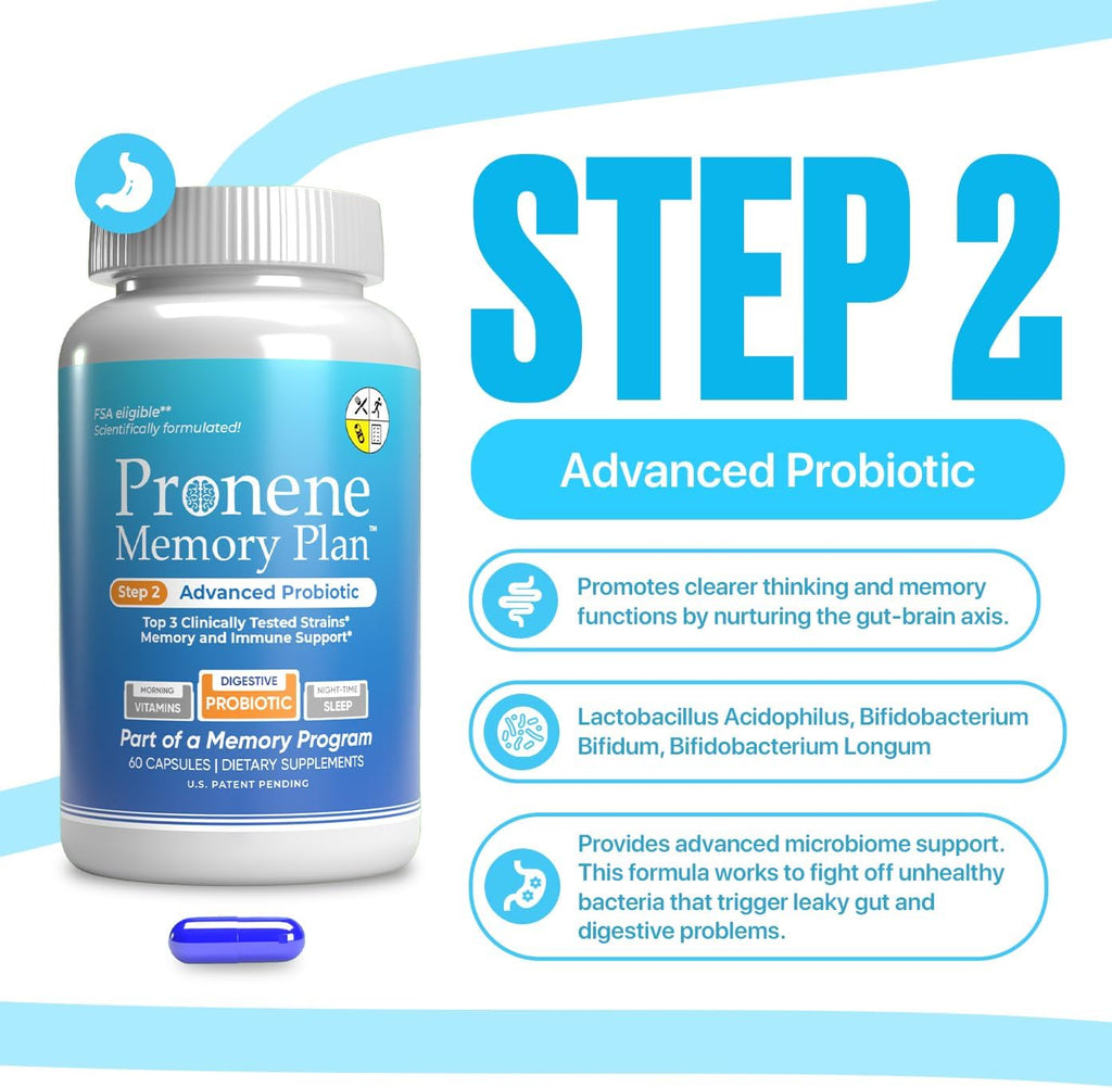 PRONENE Memory Plan: 3 Pack - Multivitamínico Matutino, Probiótico y Suplemento para el Sueño Profundo