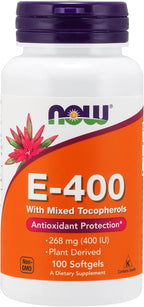 Now E-400-Sg - Vitamina E Natural 400 UI con Mezcla de Tocoferoles
