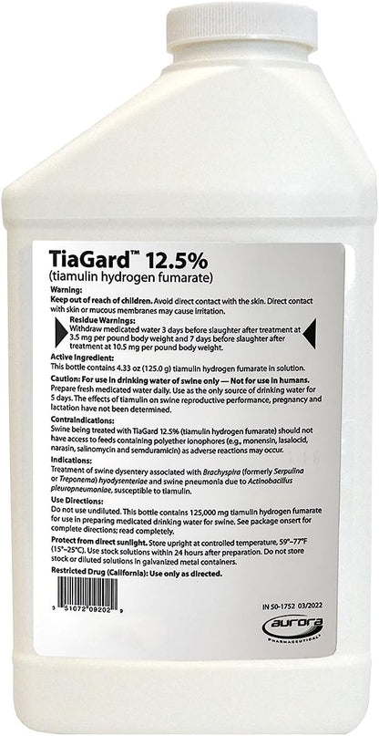 Aurora TiaGard 12.5% Concentrado Líquido, Genérico para Denagard, 1L – Image 2