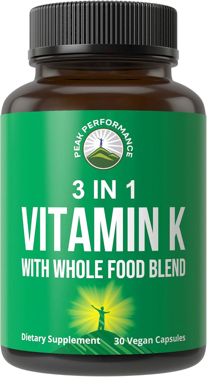 Cápsulas de Vitamina K con Mezcla de Alimentos Integrales - K1, K2 MK-4 y MK-7 – Image 1