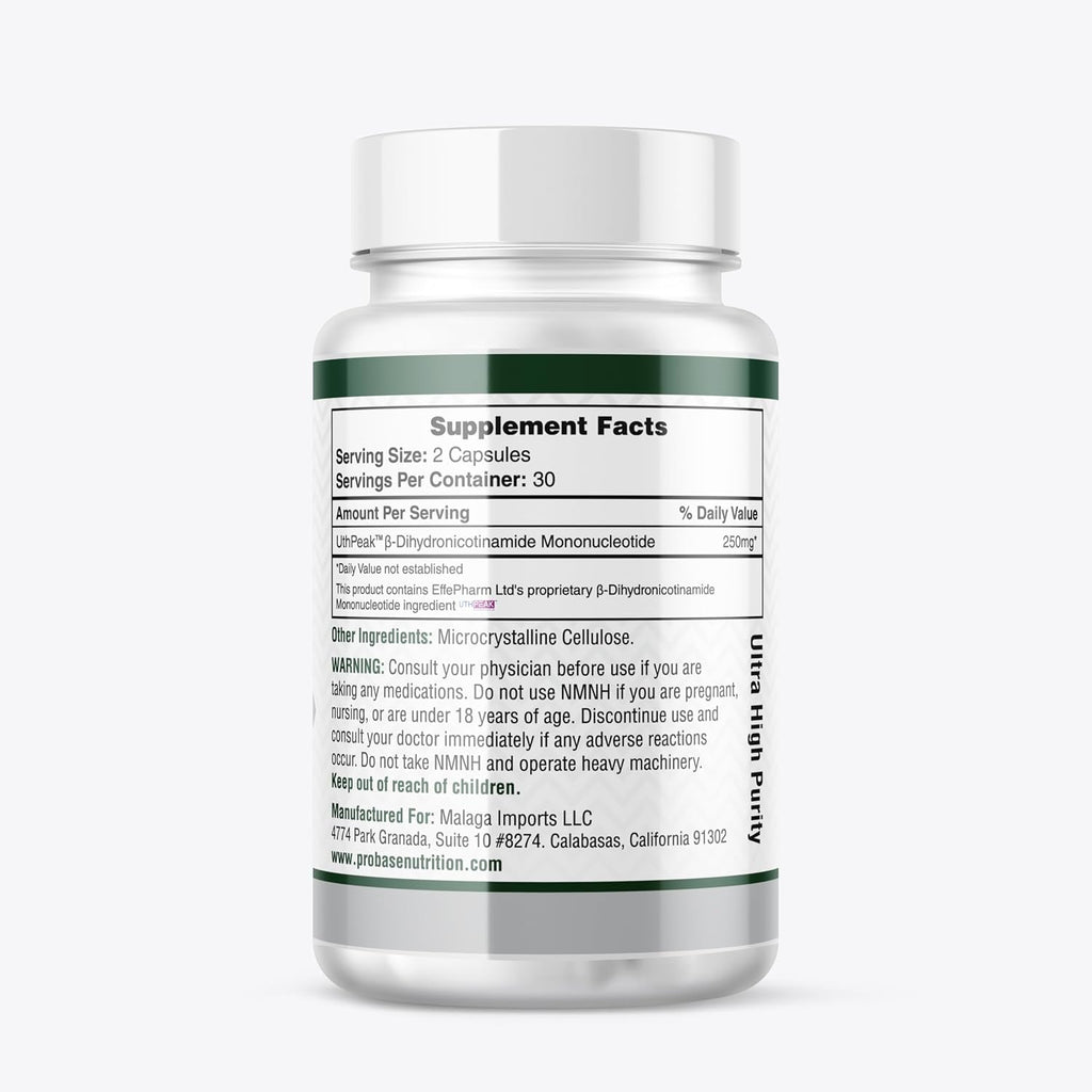 Uthpeak NMNH NAD Supplement 250mg - 60 Cápsulas - Fórmula Premium para el Soporte Cognitivo y el Envejecimiento Saludable