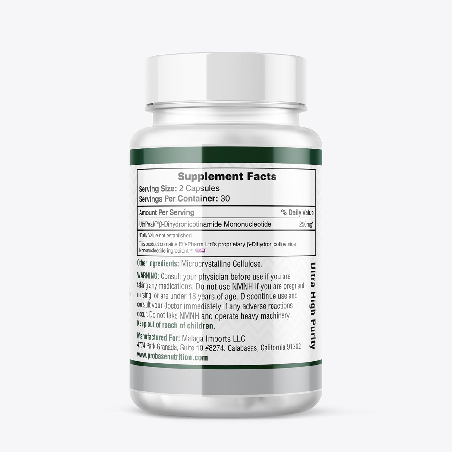 Uthpeak NMNH NAD Supplement 250mg - 60 Cápsulas - Fórmula Premium para el Soporte Cognitivo y el Envejecimiento Saludable