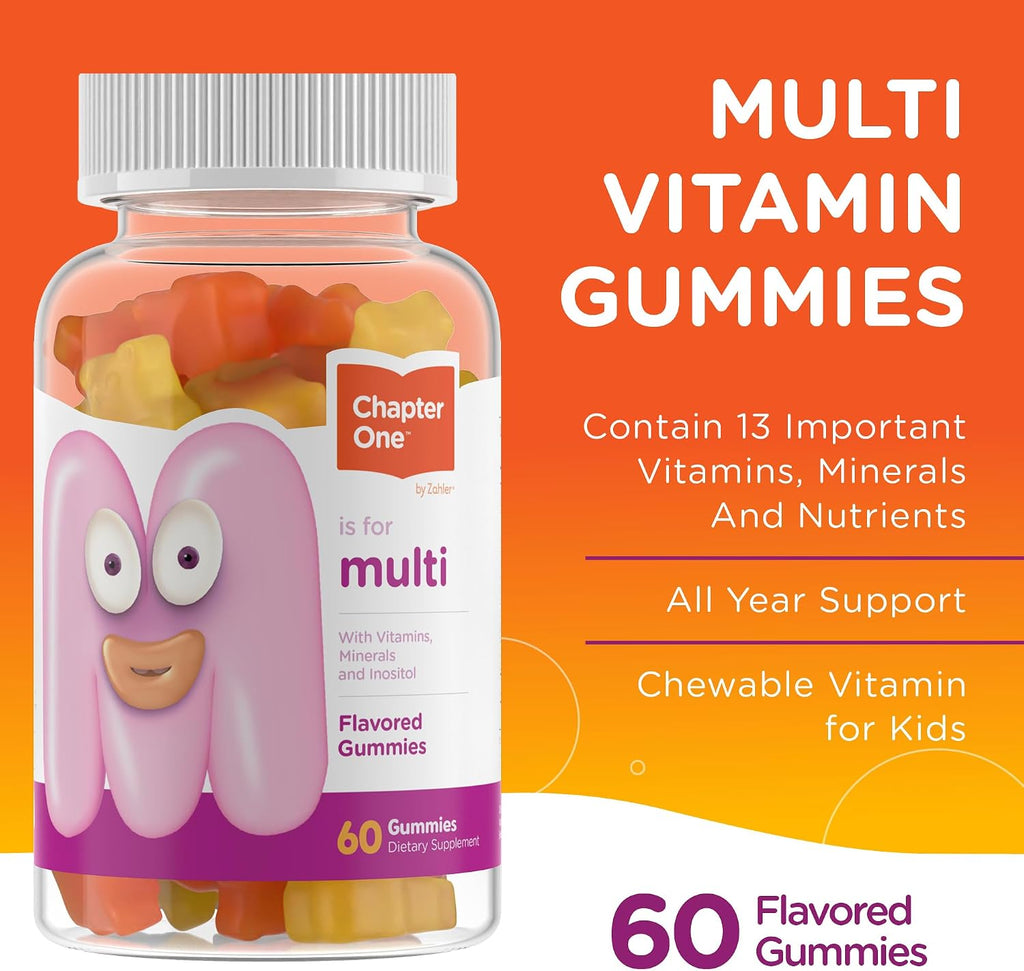Zahler Chapter One - Multivitamínico Infantil en Gominolas (60 Gomitas) - 13 Vitaminas y Nutrientes