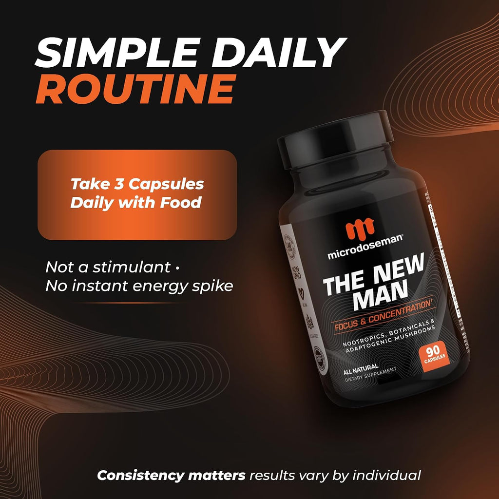 The New Man Brain Supplement for Memory and Focus - 90 Cápsulas