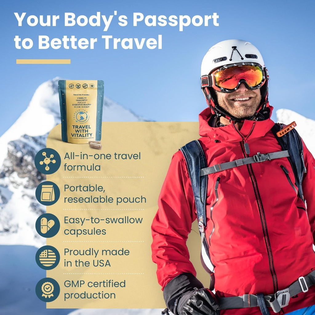 TravelVita Natural Travel Pills - Complemento para viajes (30 días)