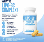 Legere Lipo-BC Complejo B con Lipotrópicos, Vitamina C y D3 - 120 Comprimidos