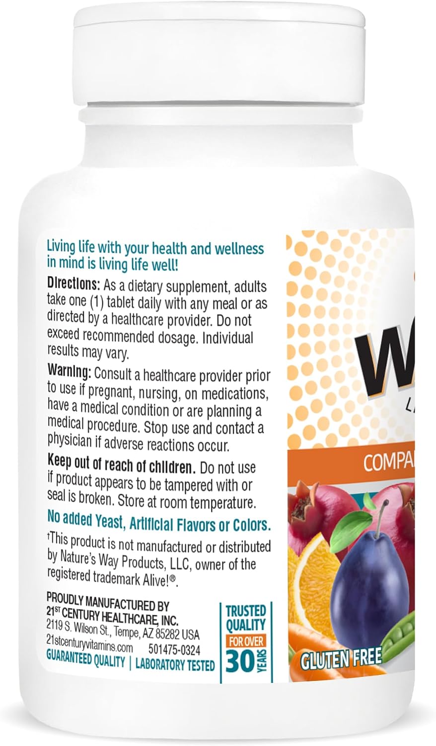 21st Century Wellify Multivitamínico para Hombres 50+ con Minerales, 65 Comprimidos