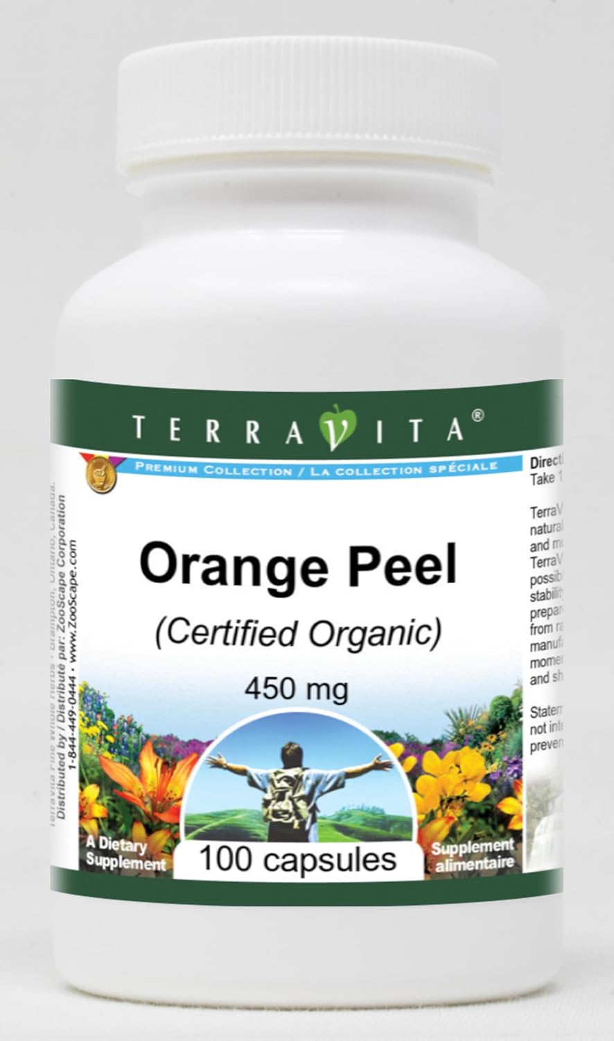 Certified Organic Orange Peel - 450 mg (100 Capsules)