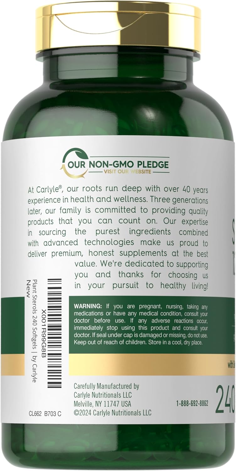 Carlyle Esteroles Vegetales 1200 mg | 240 Cápsulas Blandas | Sin Gluten y No GMO
