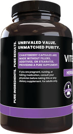 Pure Original Ingredients Vitex Berry (Chasteberry) – 365 Cápsulas, Sin Rellenos, Puro