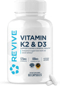 REVIVE MD Vitamina D3 y K2 5000 UI - Complemento para Mujeres y Hombres