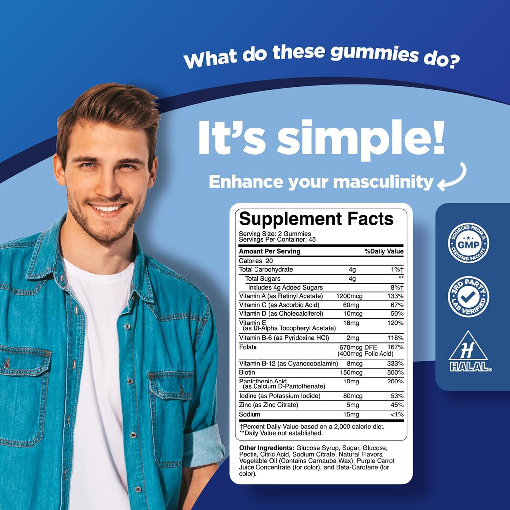 Phytoral Multivitamínico Natural para Hombres en Gomitas con Zinc - 90 Gomitas