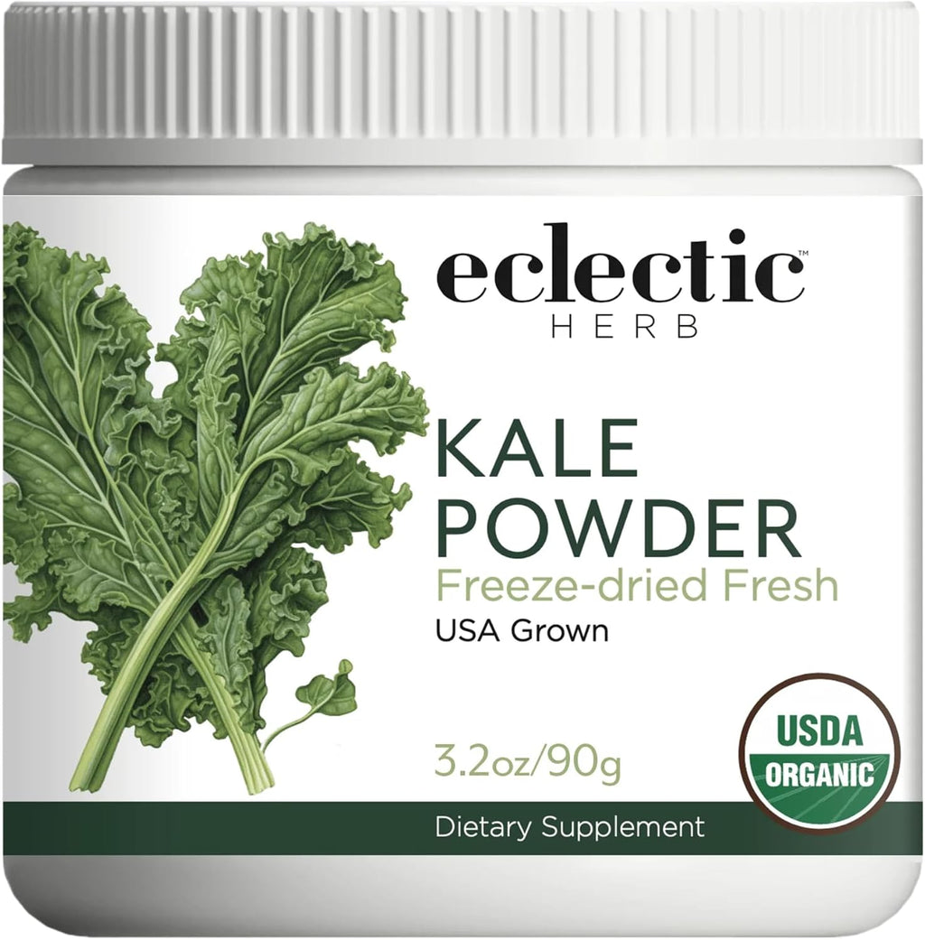 Eclectic Herb - Kale en polvo ecológico, superalimento verde con vitaminas y minerales, 90 g
