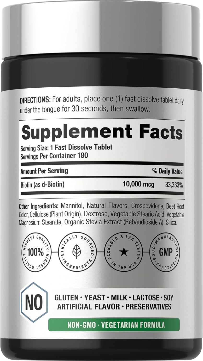 Horbäach Biotina 10000mcg - 180 Comprimidos de Disolución Rápida