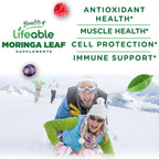Lifeable Gomitas de Moringa para Adultos | 400 mg de Extracto de Moringa | Sabor Fresa | 60 Gomitas