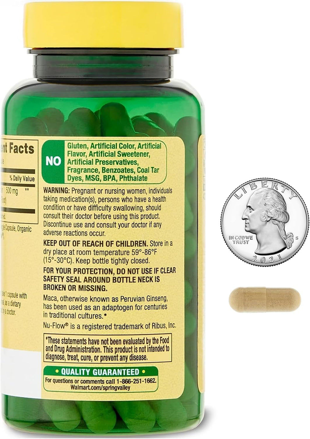 Raíz de Maca Orgánica 500mg Cápsulas para Hombre y Mujer
