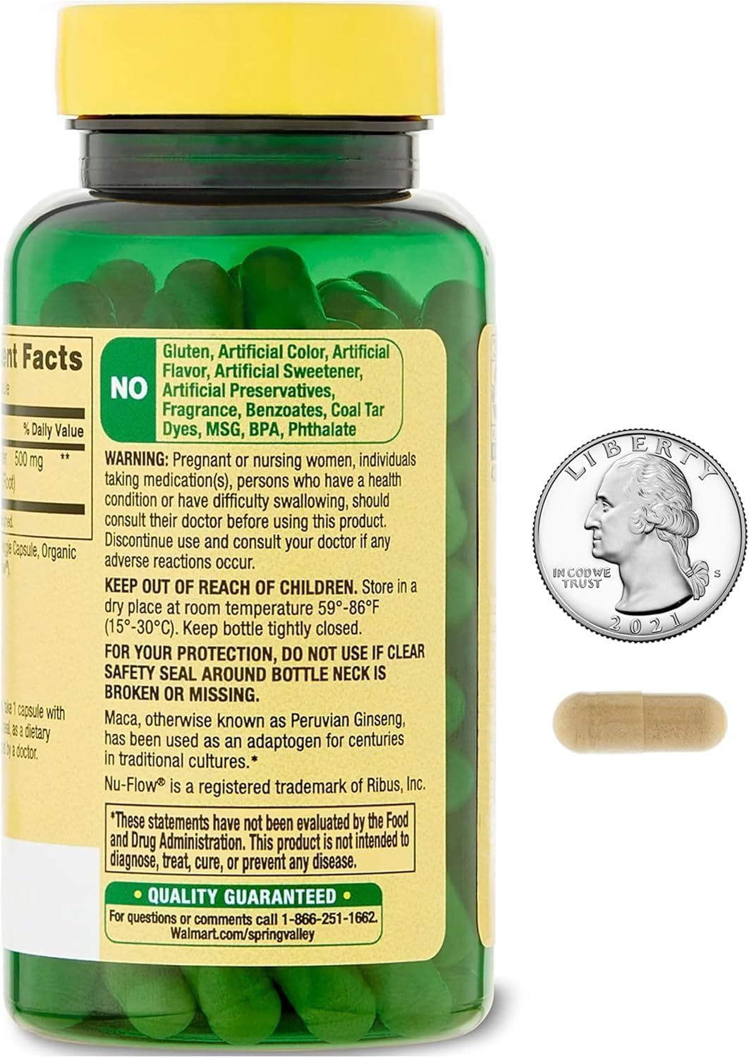 Raíz de Maca Orgánica 500mg Cápsulas para Hombre y Mujer