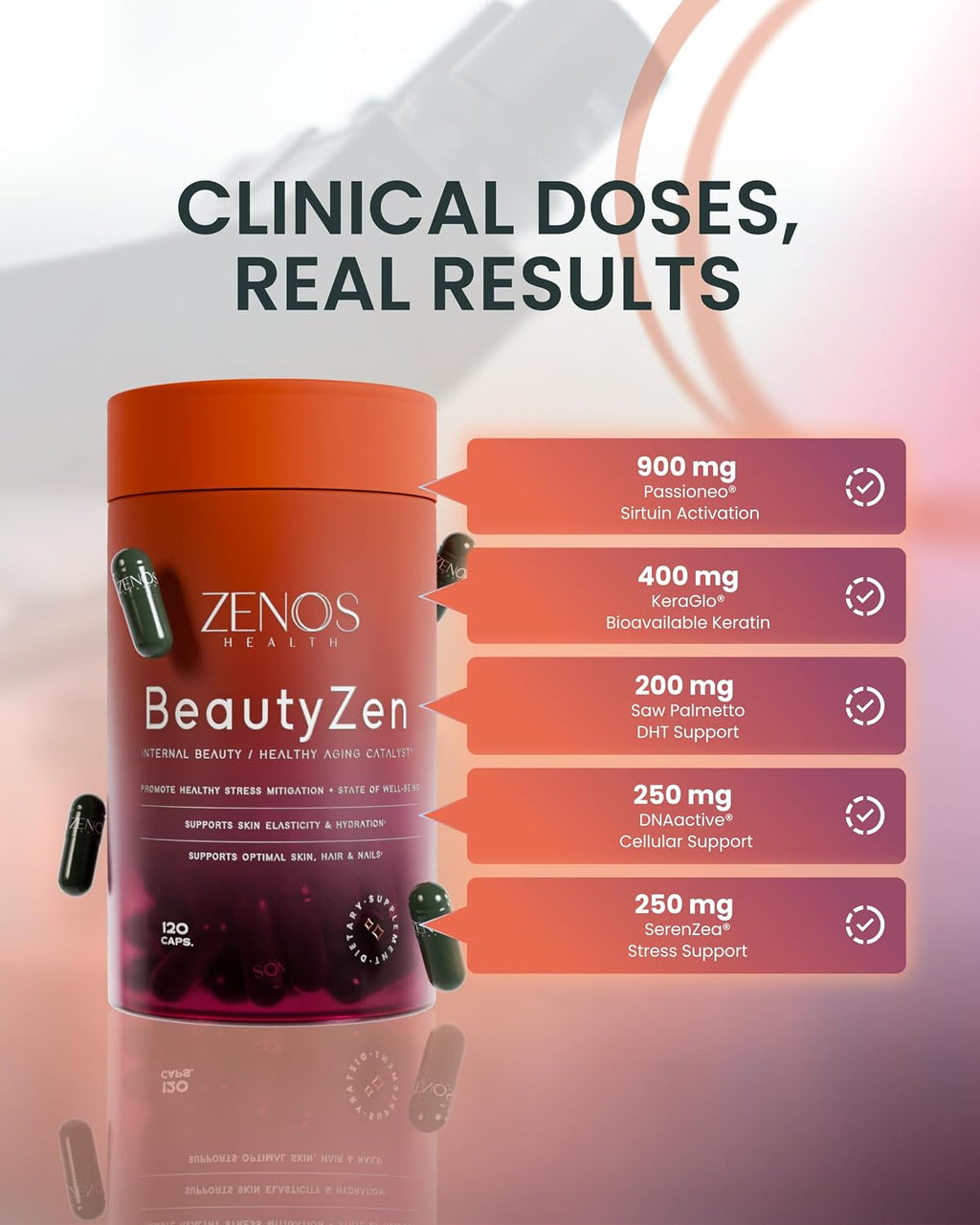 BeautyZen - Suplemento de belleza con biotina, colágeno y queratina