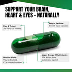 VEDGE Vegan Omega 3 Multivitamin – Complejo Multivitamínico Vegano con Omega 3, Vitaminas B12, D, K2, Magnesio, Zinc y Selenio