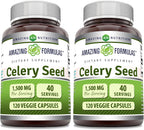 Amazing Formulas Extracto de Semilla de Apio - 1500 mg por Dosis - 120 Cápsulas Vegetales